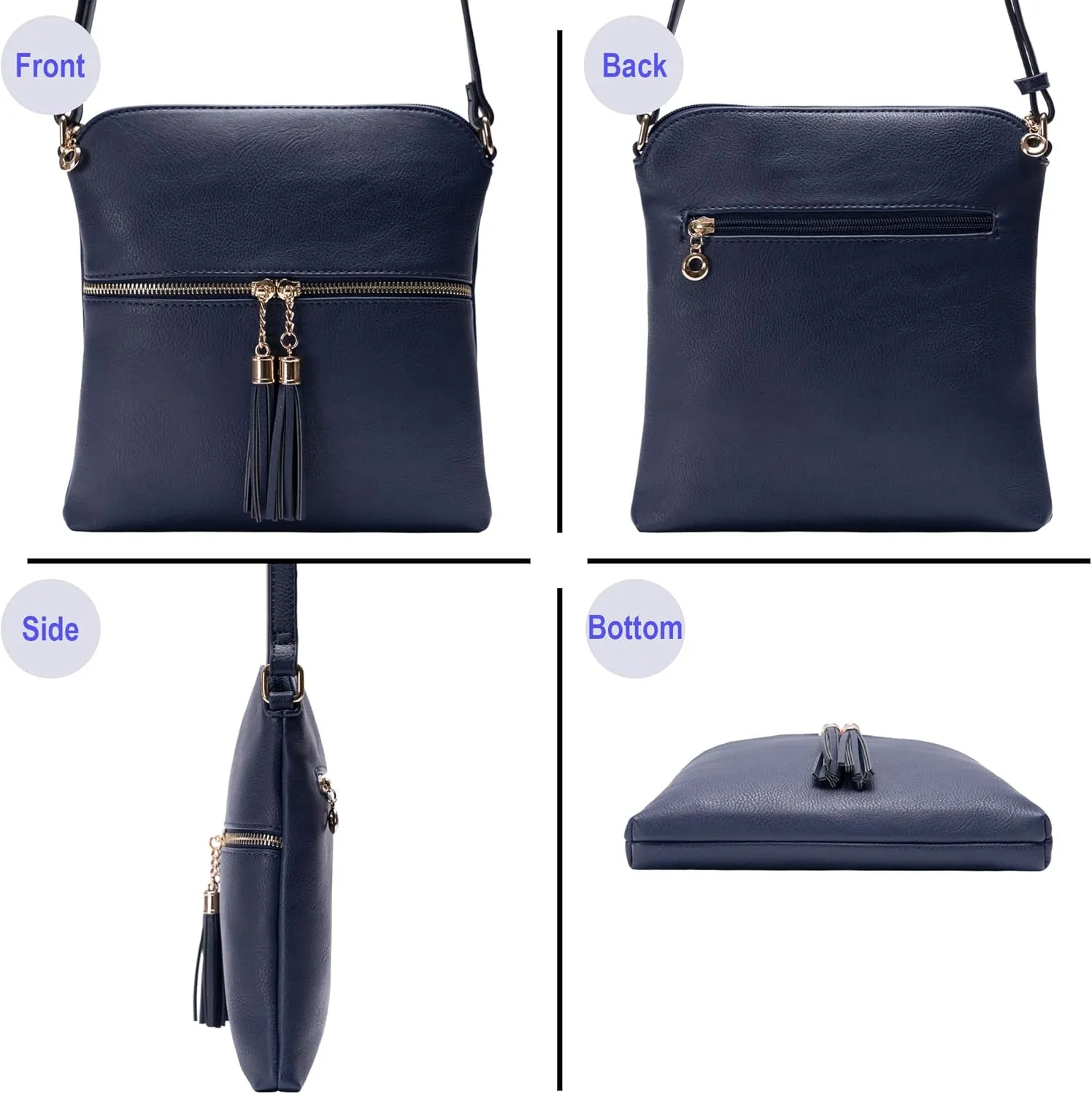 Solene Womens Lightweight Medium Crossbody Purse with Tassel, Perfect Size Crossbody Bags for Daily Use, travel