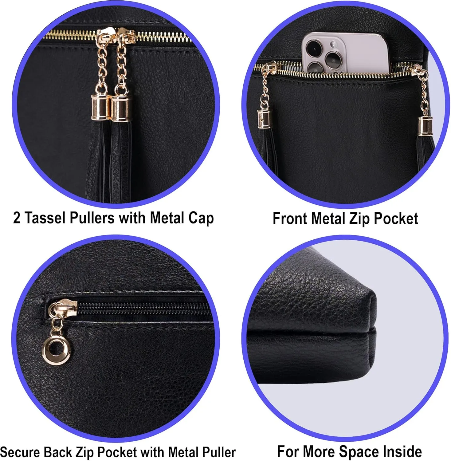 Solene Womens Lightweight Medium Crossbody Purse with Tassel, Perfect Size Crossbody Bags for Daily Use, travel