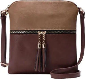 Solene Womens Lightweight Medium Crossbody Purse with Tassel, Perfect Size Crossbody Bags for Daily Use, travel