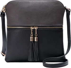 Solene Womens Lightweight Medium Crossbody Purse with Tassel, Perfect Size Crossbody Bags for Daily Use, travel