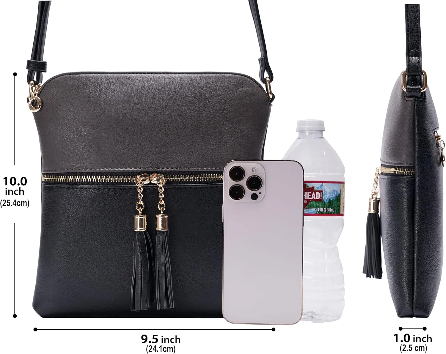 Solene Womens Lightweight Medium Crossbody Purse with Tassel, Perfect Size Crossbody Bags for Daily Use, travel