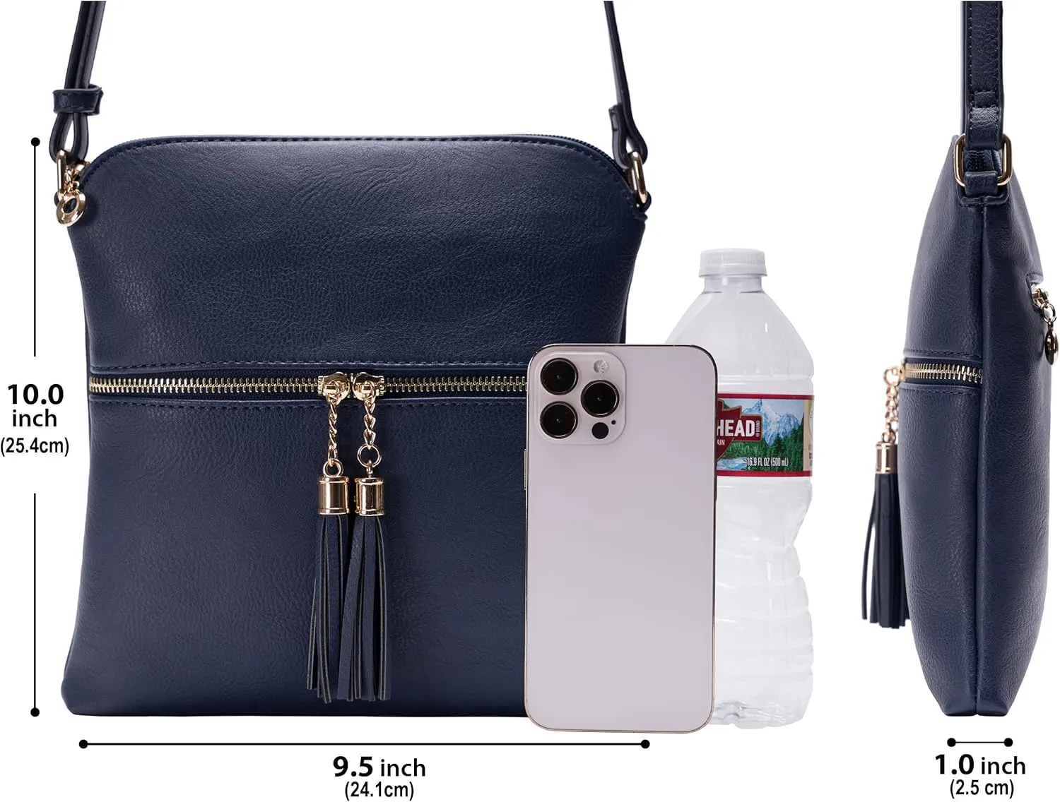 Solene Womens Lightweight Medium Crossbody Purse with Tassel, Perfect Size Crossbody Bags for Daily Use, travel
