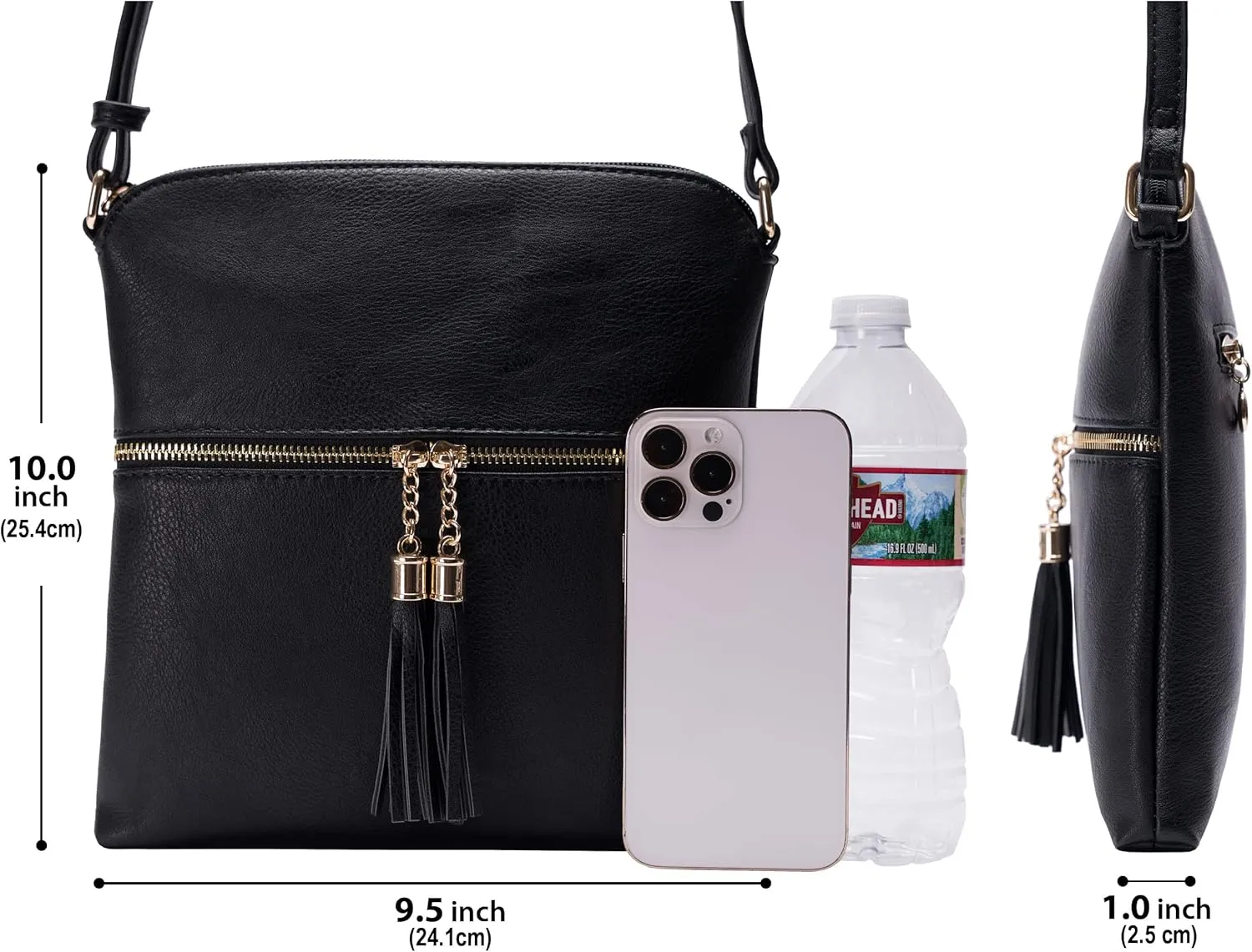 Solene Womens Lightweight Medium Crossbody Purse with Tassel, Perfect Size Crossbody Bags for Daily Use, travel