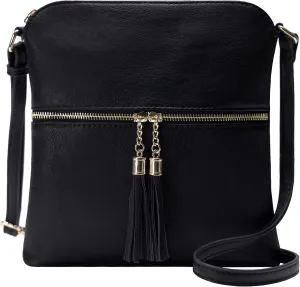Solene Womens Lightweight Medium Crossbody Purse with Tassel, Perfect Size Crossbody Bags for Daily Use, travel