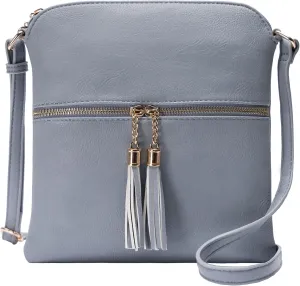 Solene Womens Lightweight Medium Crossbody Purse with Tassel, Perfect Size Crossbody Bags for Daily Use, travel