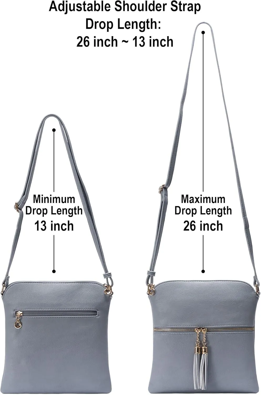 Solene Womens Lightweight Medium Crossbody Purse with Tassel, Perfect Size Crossbody Bags for Daily Use, travel