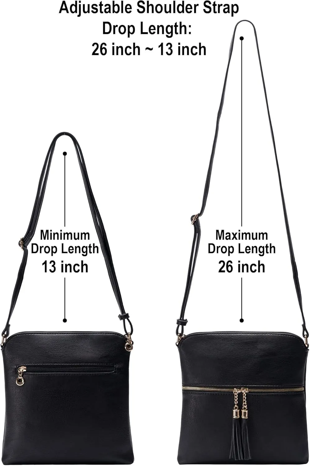 Solene Womens Lightweight Medium Crossbody Purse with Tassel, Perfect Size Crossbody Bags for Daily Use, travel