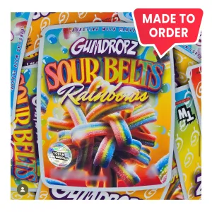 Sour Rainbow Belts Gumdropz 3.5g Mylar Bags Sprinklez Torch World (made-to-order)