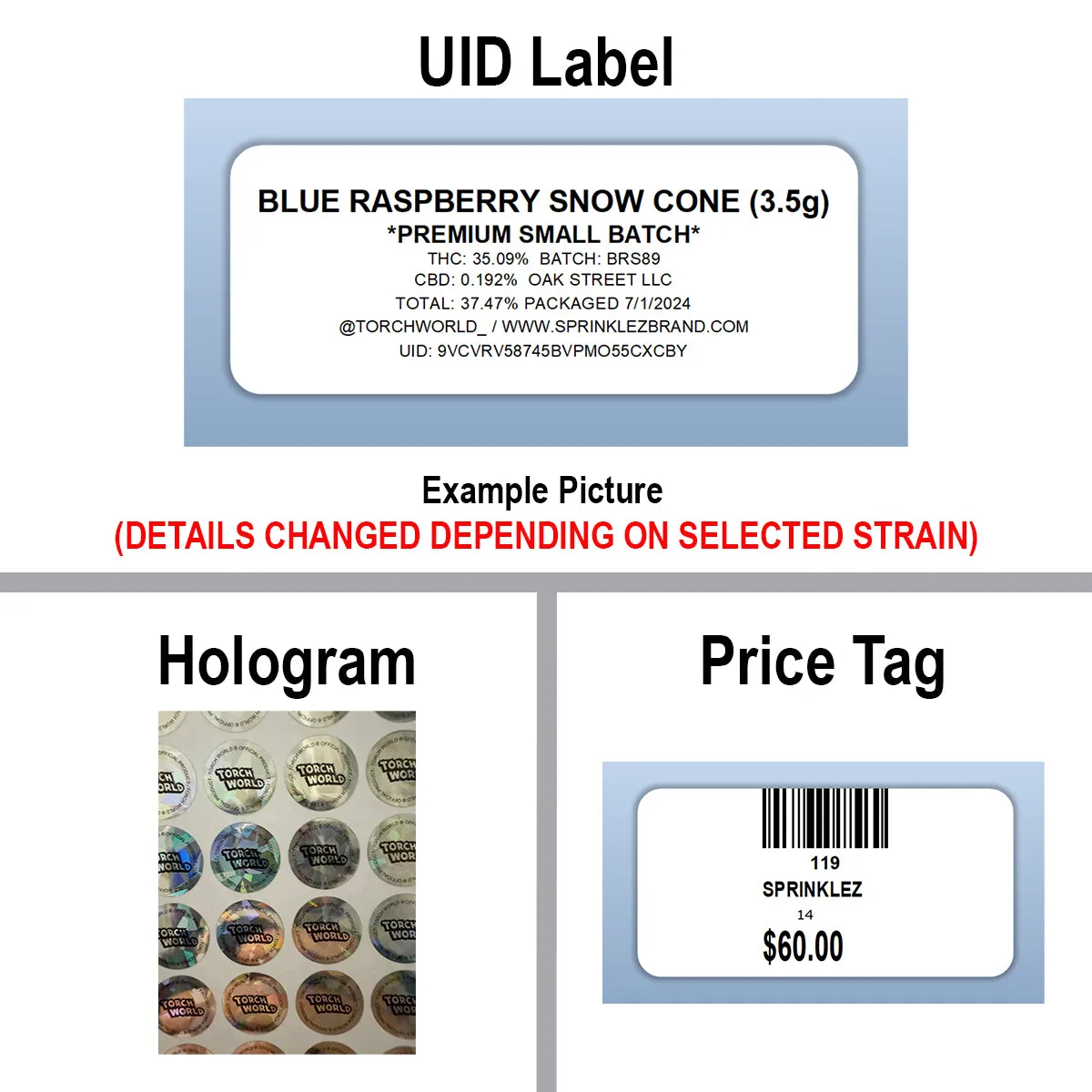 Sour Rainbow Belts Gumdropz 3.5g Mylar Bags Sprinklez Torch World (made-to-order)
