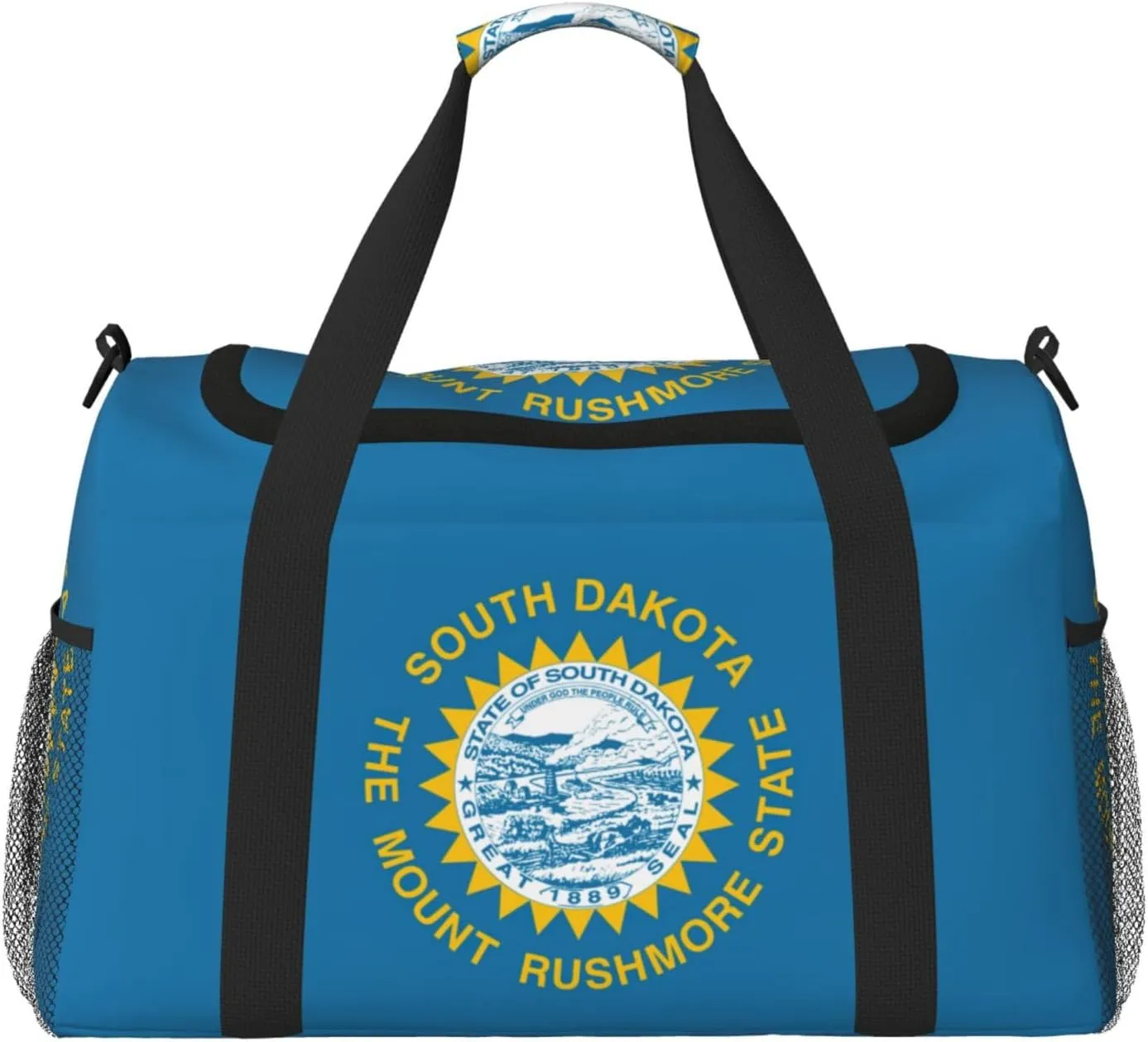 South Dakota Flag print Large Canvas Travel Duffel Bag Weekender Bags for Women Overnight Bag Carry On Tote Bag