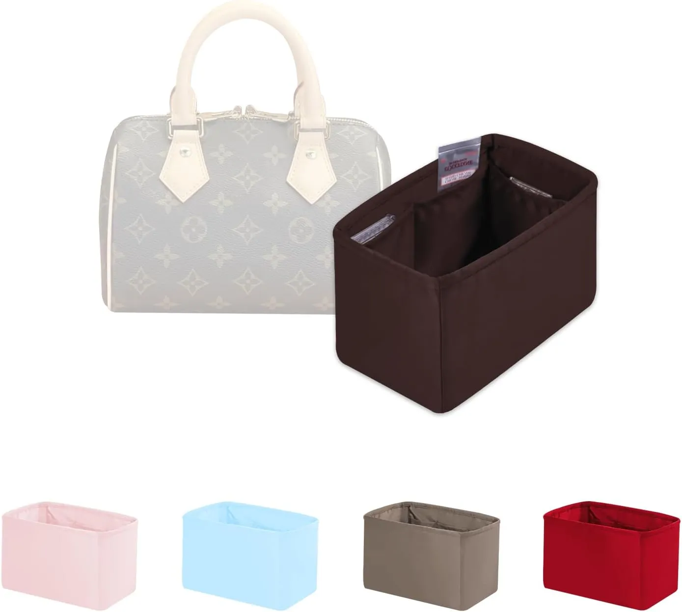 Speedy 30 Purse Organizer, Handbag Organizer Insert for Speedy Bags, Silky Inner Bag with Large Capacity, for Luxury Handbags (Chocolat, Speedy30)