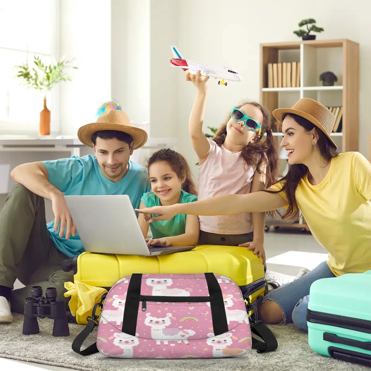 Sport Duffel Bag Alpaca Rainbow Kids Gym Bag Weekender Overnight Bags for Boys Girls Teens Carry On Workout Travel Bag