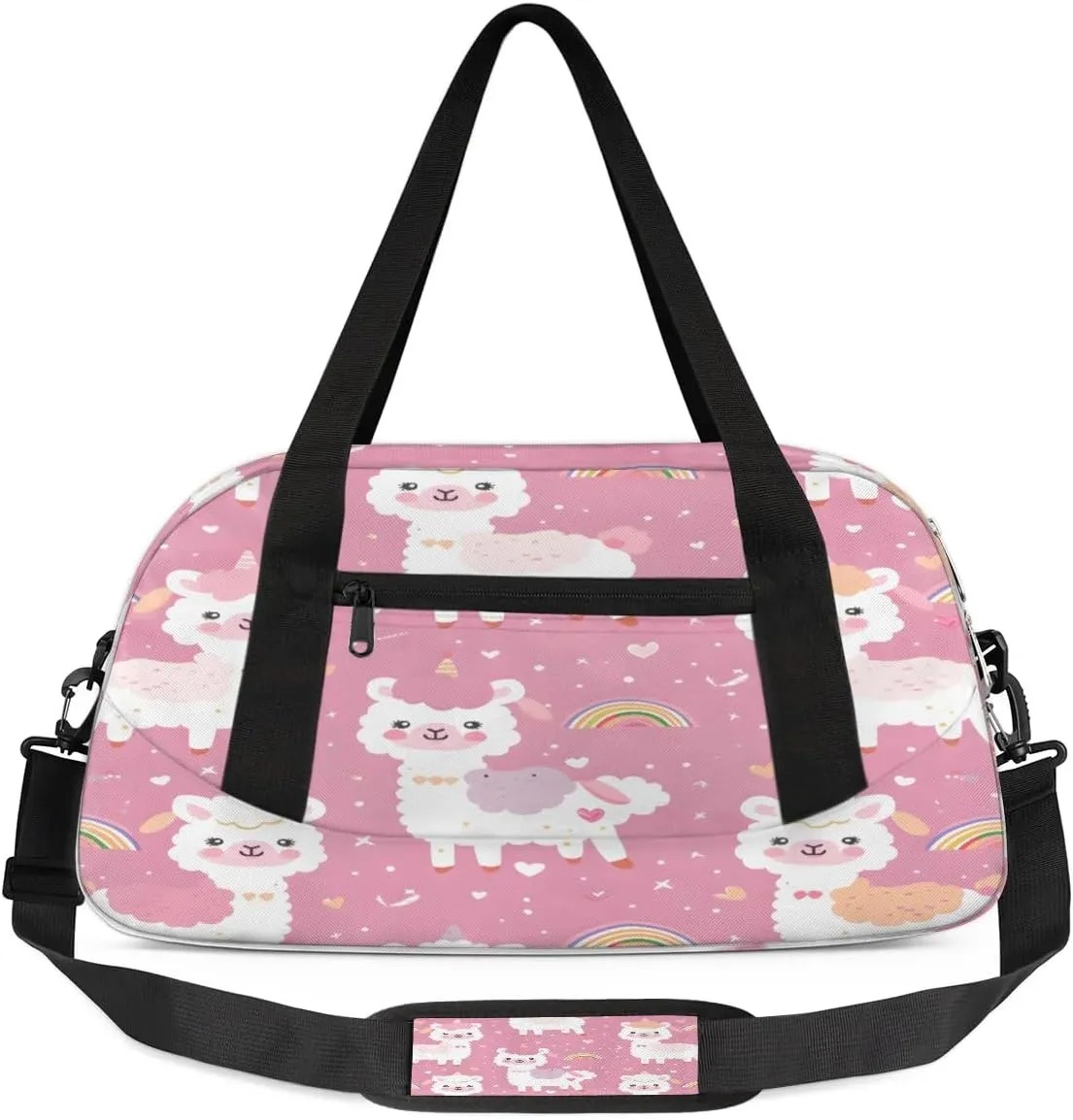 Sport Duffel Bag Alpaca Rainbow Kids Gym Bag Weekender Overnight Bags for Boys Girls Teens Carry On Workout Travel Bag