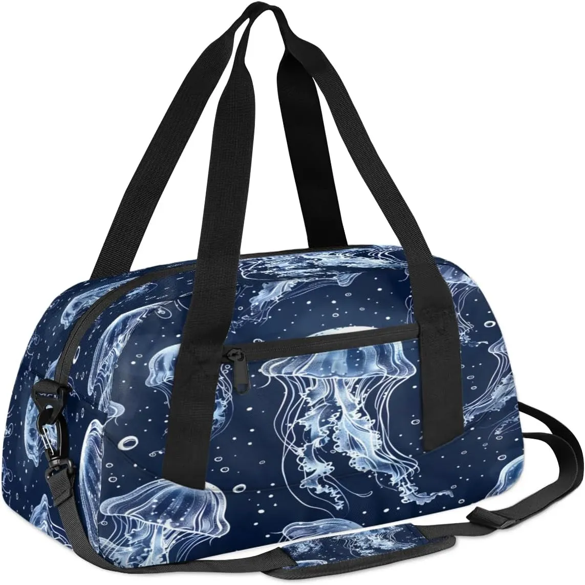 Sport Duffel Bag Beautiful Jellyfish Print Kids Gym Bag Weekender Overnight Bags for Boys Girls Teens Carry On Workout Travel Bag