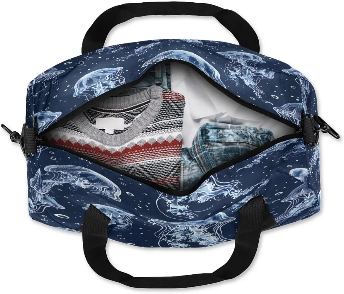 Sport Duffel Bag Beautiful Jellyfish Print Kids Gym Bag Weekender Overnight Bags for Boys Girls Teens Carry On Workout Travel Bag
