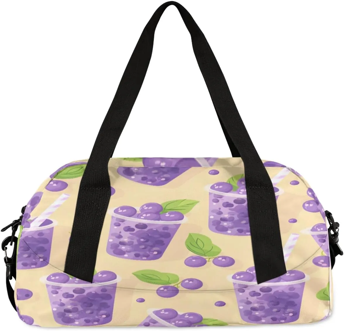 Sport Duffel Bag Blueberry Juice Print Kids Gym Bag Weekender Overnight Bags for Boys Girls Teens Carry On Workout Travel Bag