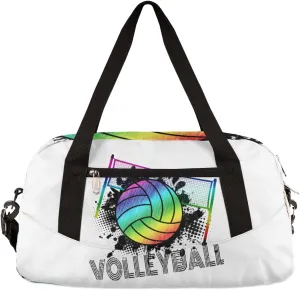 Sport Rainbow Volleyball Kids Duffle Bag for Boys Girls Dance Bag, Sport Gym Bags Overnight Travel Bags Teen Kids Weekender Bag for School Practice Gymnastic Ballet