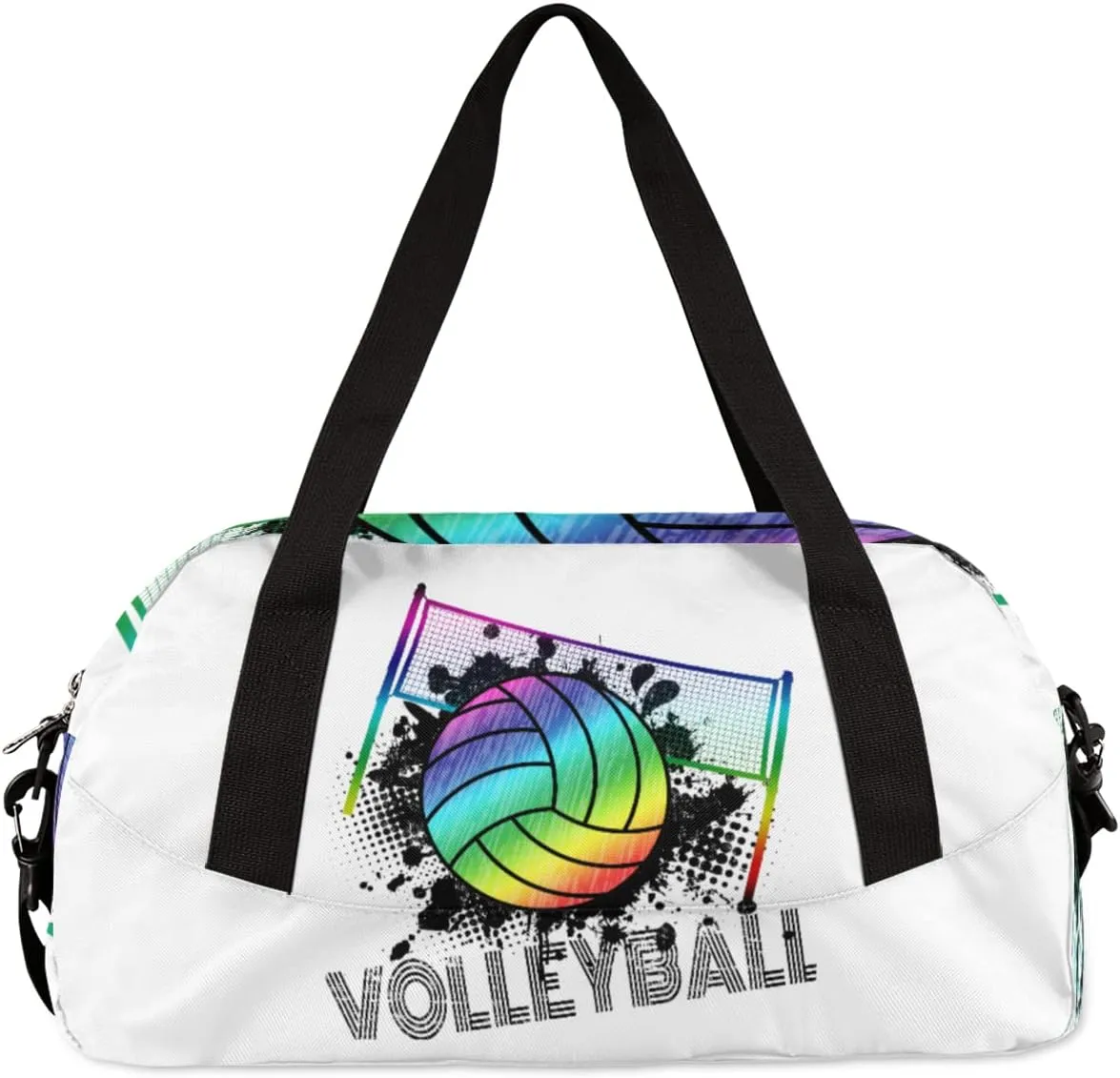 Sport Rainbow Volleyball Kids Duffle Bag for Boys Girls Dance Bag, Sport Gym Bags Overnight Travel Bags Teen Kids Weekender Bag for School Practice Gymnastic Ballet