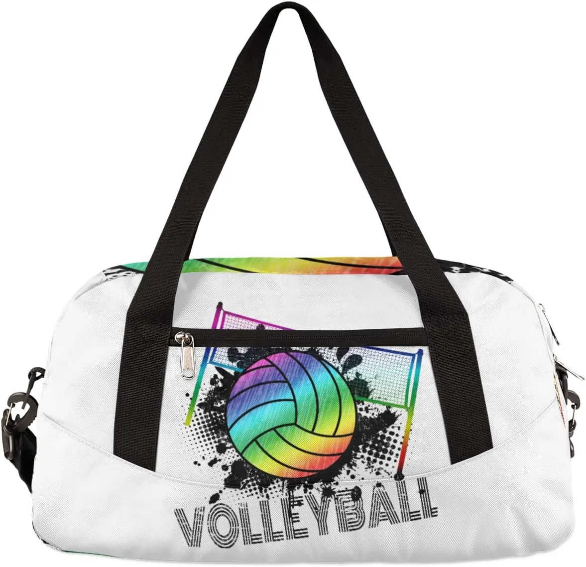 Sport Rainbow Volleyball Kids Duffle Bag for Boys Girls Dance Bag, Sport Gym Bags Overnight Travel Bags Teen Kids Weekender Bag for School Practice Gymnastic Ballet