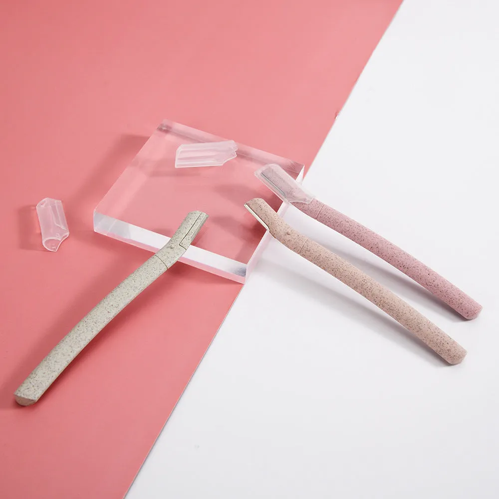 Stainless Steel Blade Wheat Straw Type Lady Eyebrow Scraper Beauty Tool