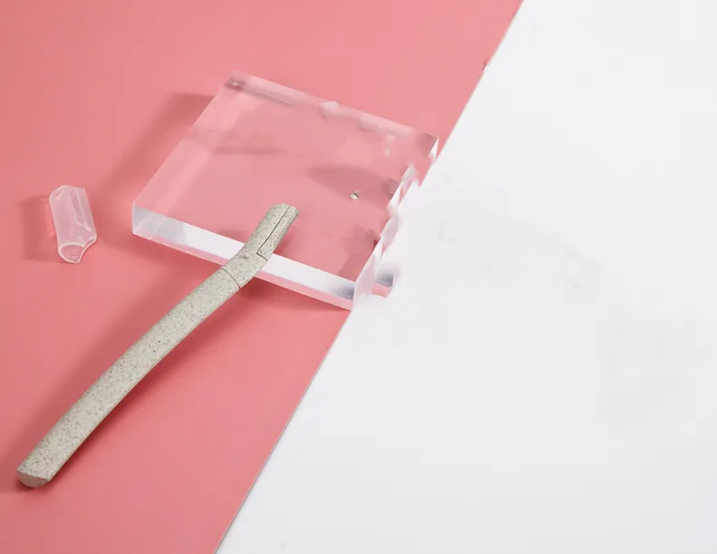 Stainless Steel Blade Wheat Straw Type Lady Eyebrow Scraper Beauty Tool