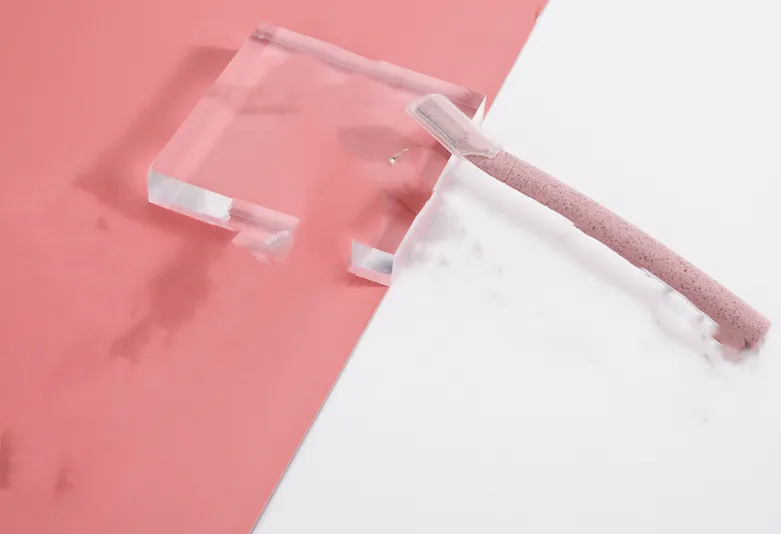 Stainless Steel Blade Wheat Straw Type Lady Eyebrow Scraper Beauty Tool
