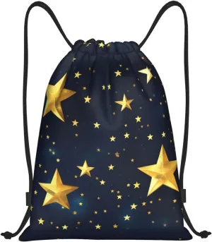 Stars Eastern Pattern Print Drawstring Bags Backpack Bag Sport Gym Sack Drawstring Bag Shopping String Bag