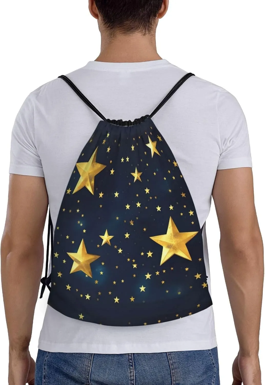 Stars Eastern Pattern Print Drawstring Bags Backpack Bag Sport Gym Sack Drawstring Bag Shopping String Bag