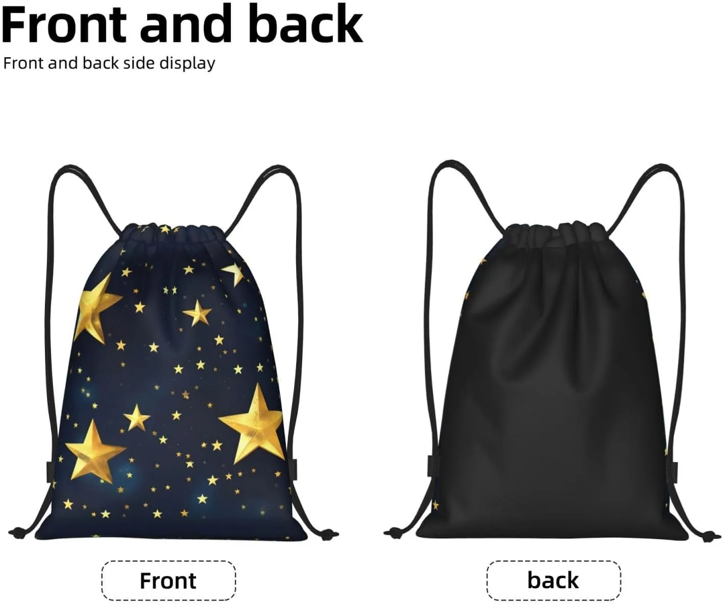 Stars Eastern Pattern Print Drawstring Bags Backpack Bag Sport Gym Sack Drawstring Bag Shopping String Bag
