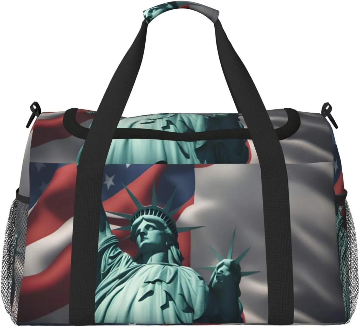 Statue of Liberty Flag print Overnight Bags for Women and Men Shoulder Bag Carry On Bag for Traveling Travel Essentials