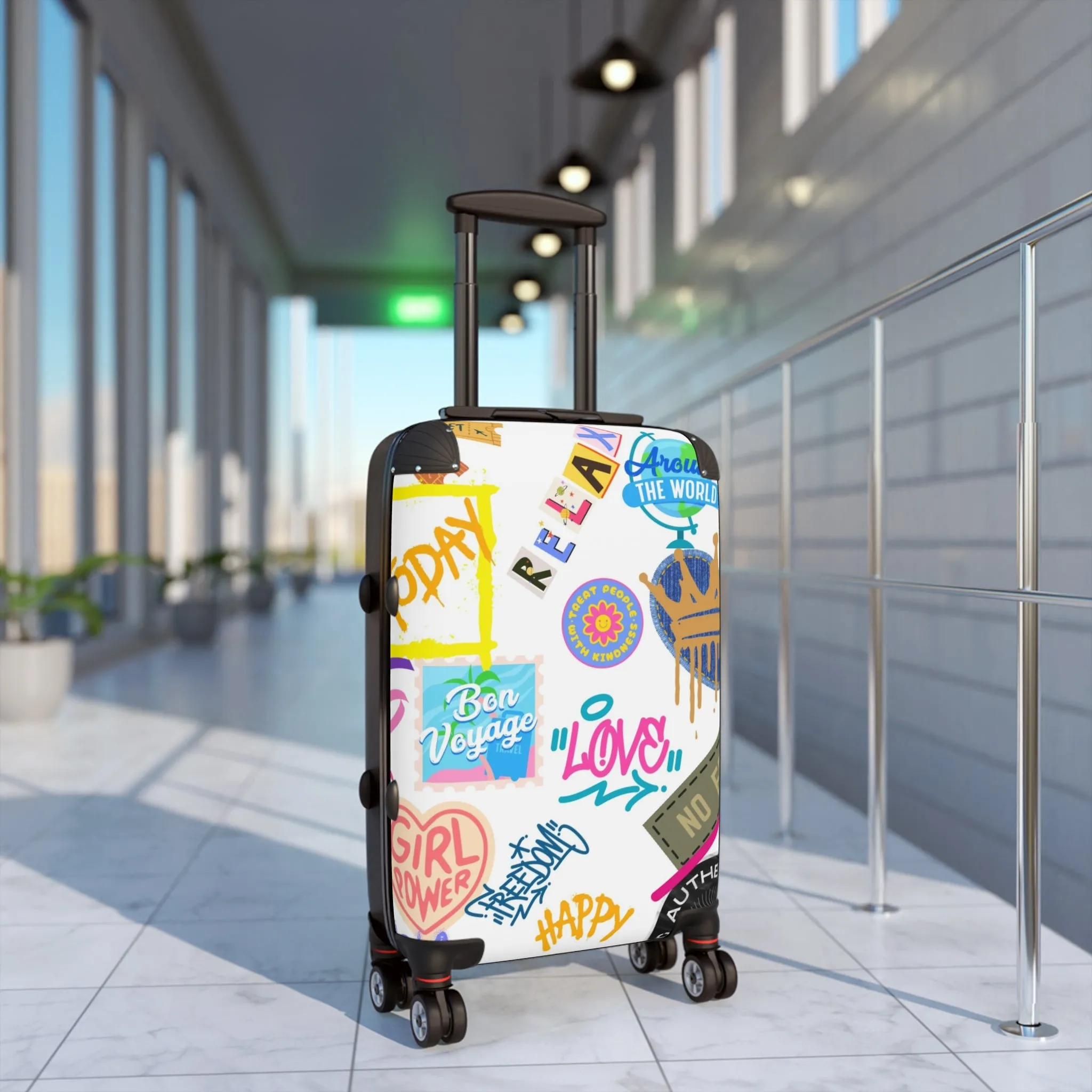 Suitcase with graffiti print