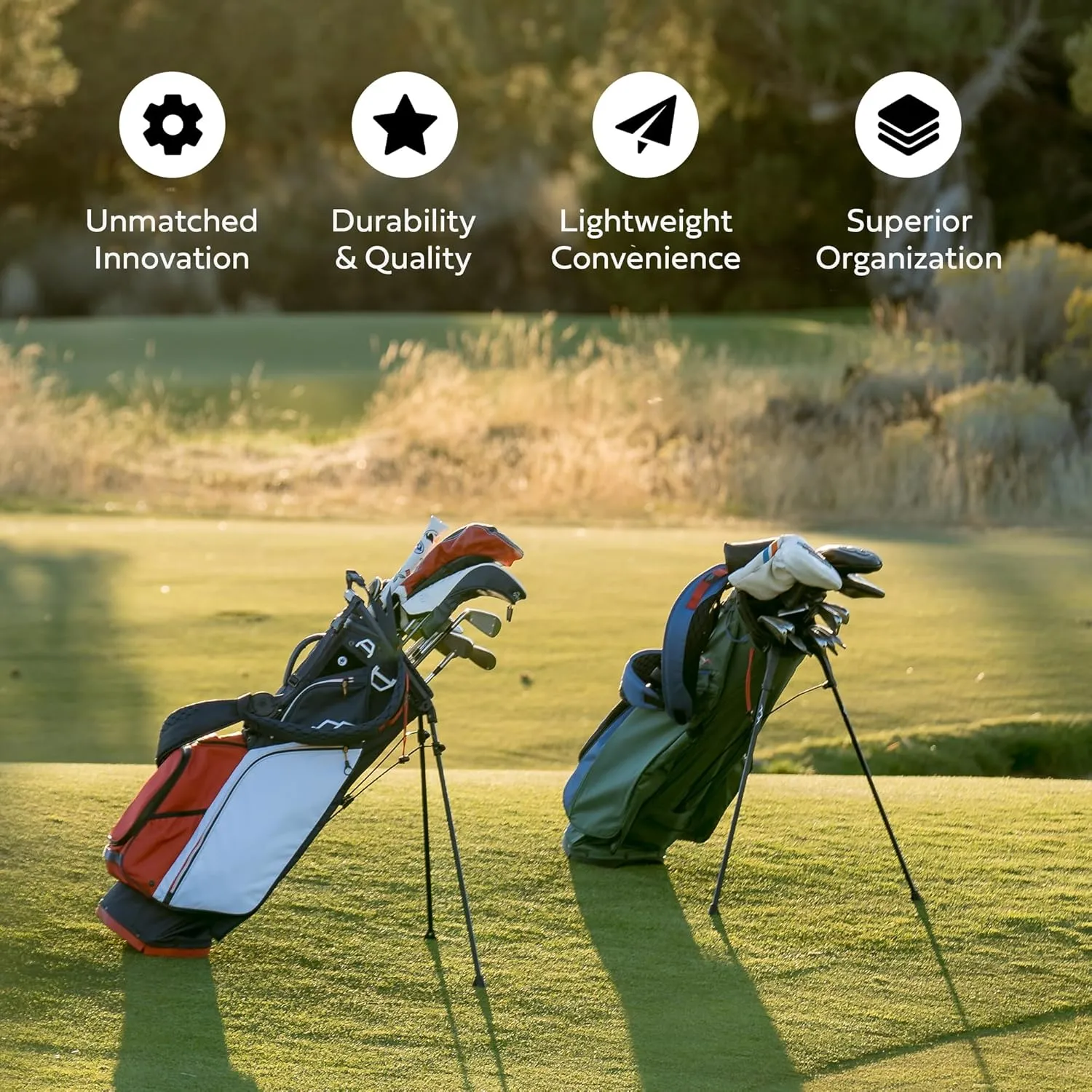 Sun Mountain 2025 Women’s 3.5 14-Way Golf Stand Bag - Durable Golf Bag with Eight Pockets for Ample Storage - Features an Ergonomic EZ-Fit Dual Strap System and a Matching Rain Hood