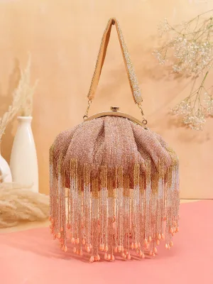 swisni peachy tassel batua clutch