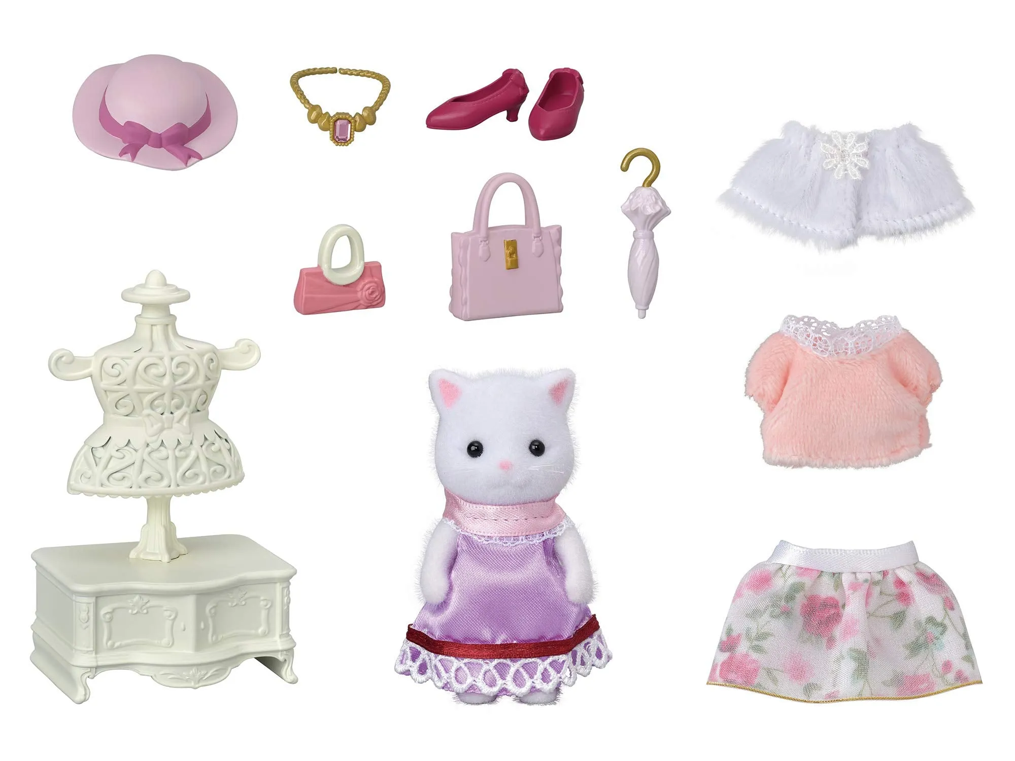 Sylvanian Families Town Fashion Coordination Set Persian Cat Sister TVS-9  Ages 3 