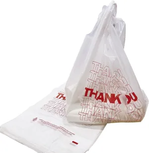 TashiBox (Bag-308 Plastic Bags/Thank You Bags/Measures 11.5"" X 6.25"" X 21"", 15mic, 0.6 Mil/Restaurants, Convenience Store