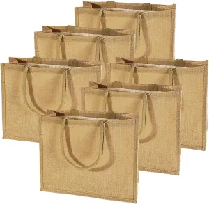 TBF Heavy Duty Reusable Jute Burlap Tote Bags in Bulk for Shopping Grocery Wedding Welcome Gifts and More