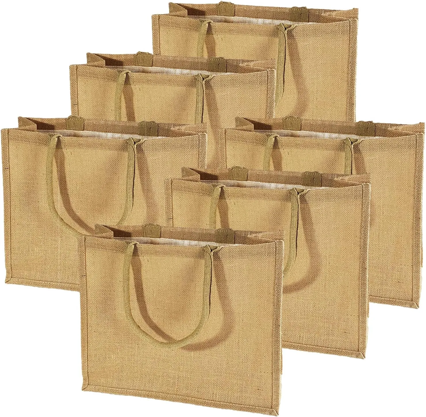 TBF Heavy Duty Reusable Jute Burlap Tote Bags in Bulk for Shopping Grocery Wedding Welcome Gifts and More