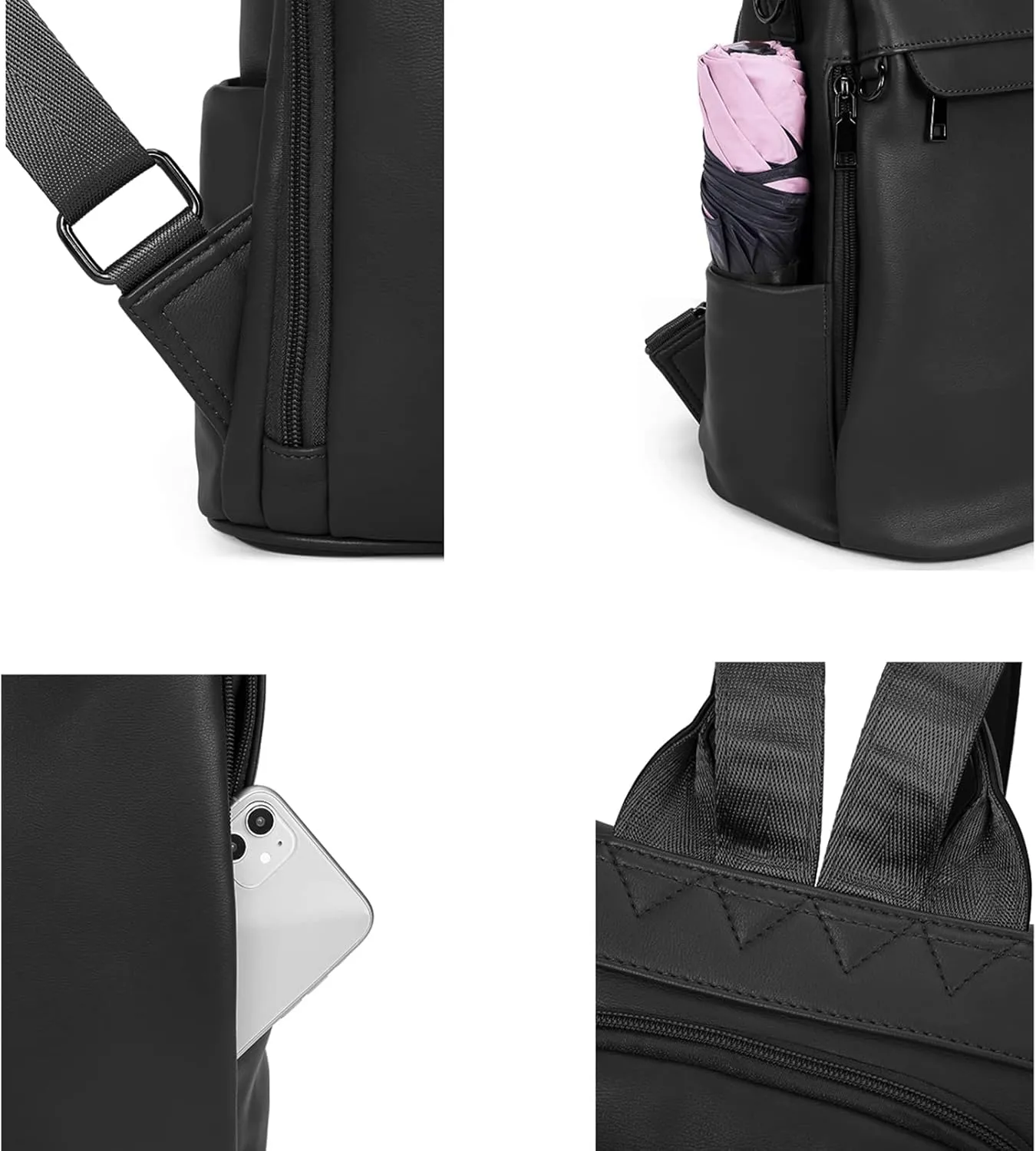 Telena Backpack Purse for Women, PU Leather Anti Theft Travel Purse Shoulder Bags with Tassel
