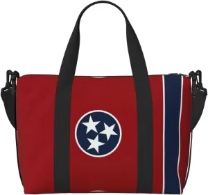 Tennessee state flag print Travel Duffel Bag Tote Carry on Luggage Bag, Sports Gym Bag Weekender Overnight Bags