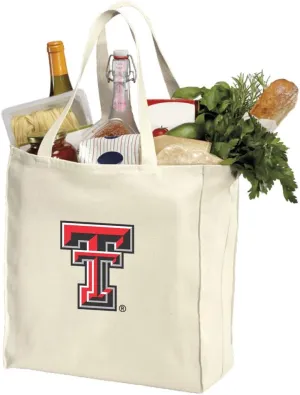 Texas Tech Grocery Bags of Natural Cotton Canvas