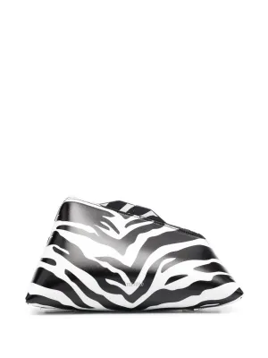 The Attico 8.30 Pm Zebra Print Leather Clutch