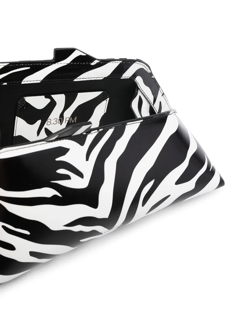 The Attico 8.30 Pm Zebra Print Leather Clutch