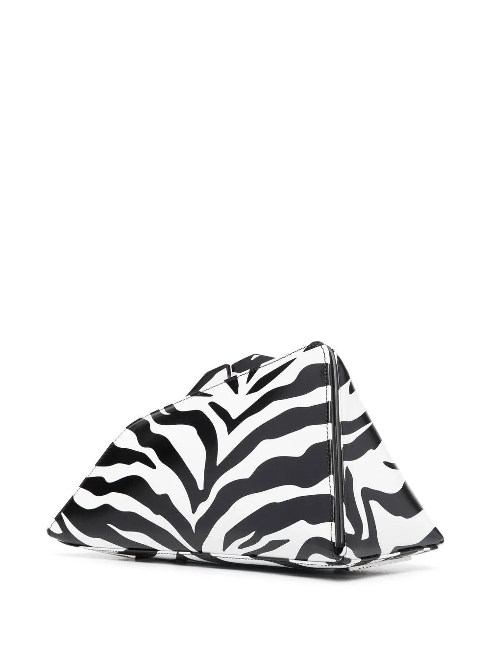 The Attico 8.30 Pm Zebra Print Leather Clutch