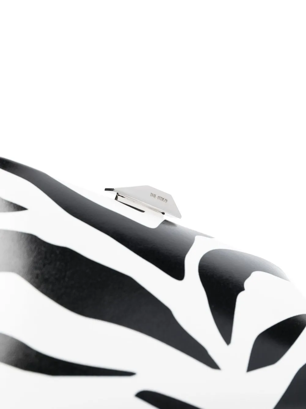 The Attico Midnight Zebra Pattern Leather Clutch Bag