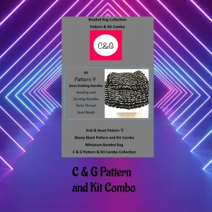 The Black Beaded Palm Clutch Bag Pattern 9 & Kit Combo