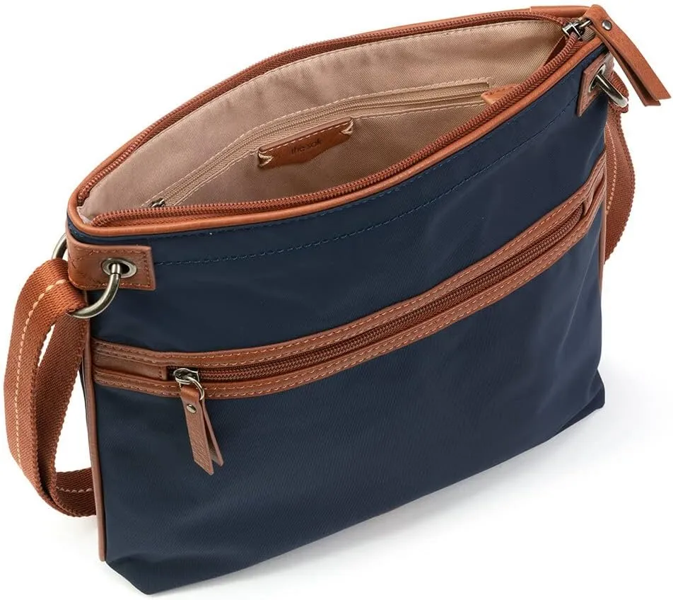 The Sak Esperato Nylon Flat Crossbody in Eco Twill, Adjustable Repreve Webbing Strap