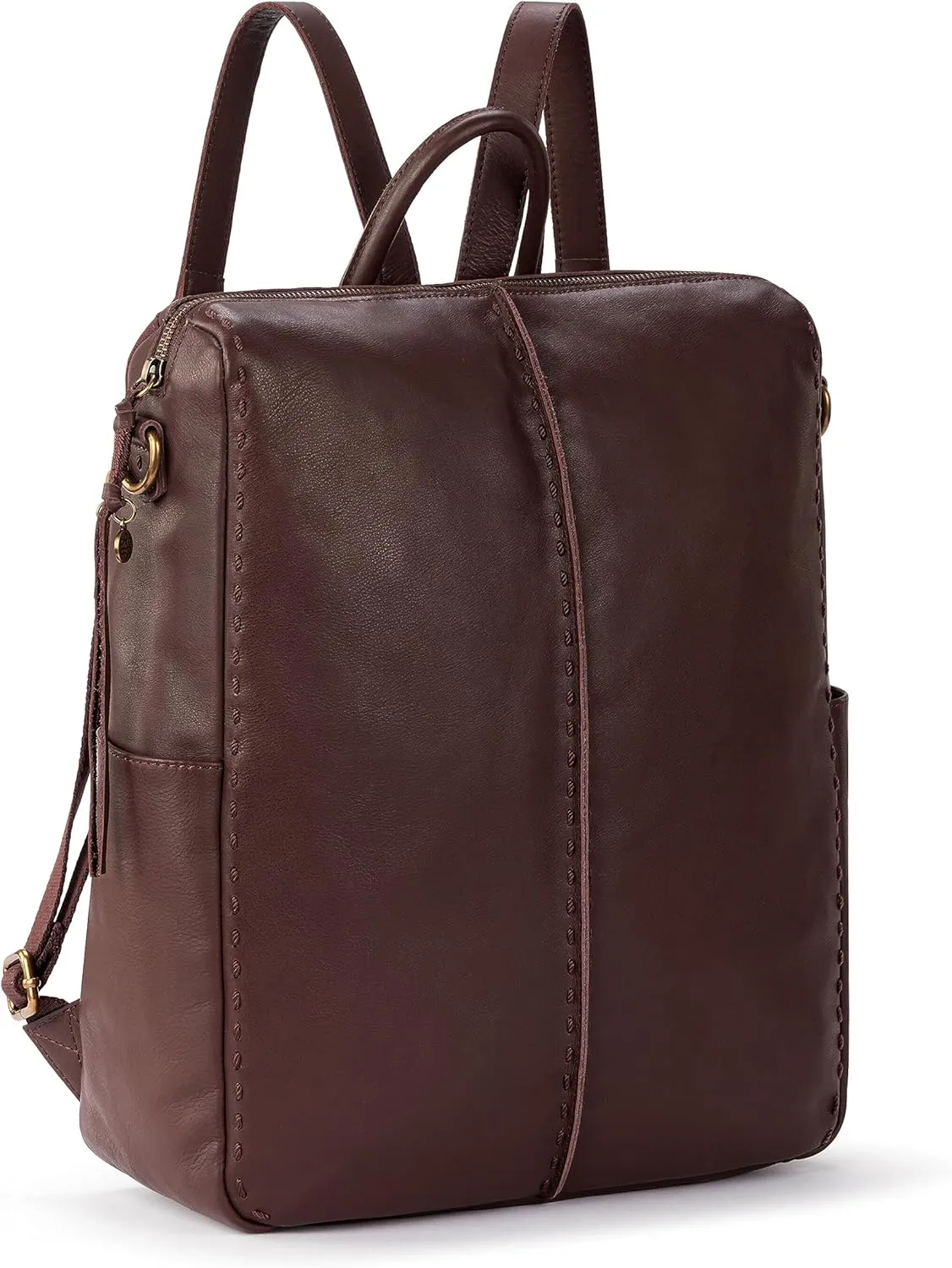 The Sak Los Feliz Backpack in Leather, Detachable Shoulder Strap, Mahogany