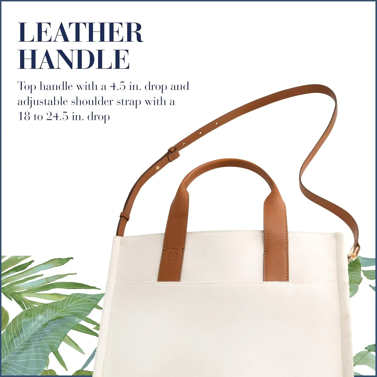 Tommy Bahama Women's Tote Bag, Medium Travel Purse Handbag with Adjustable Shoulder Strap and Leather Trim