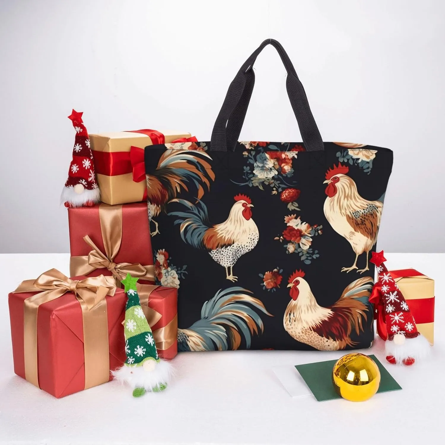 Tote Bag for Women Gay Pride Rainbow Pattern Shoulder Bag with Zipper Handbag Large Capacity Reusable Grocery Bag