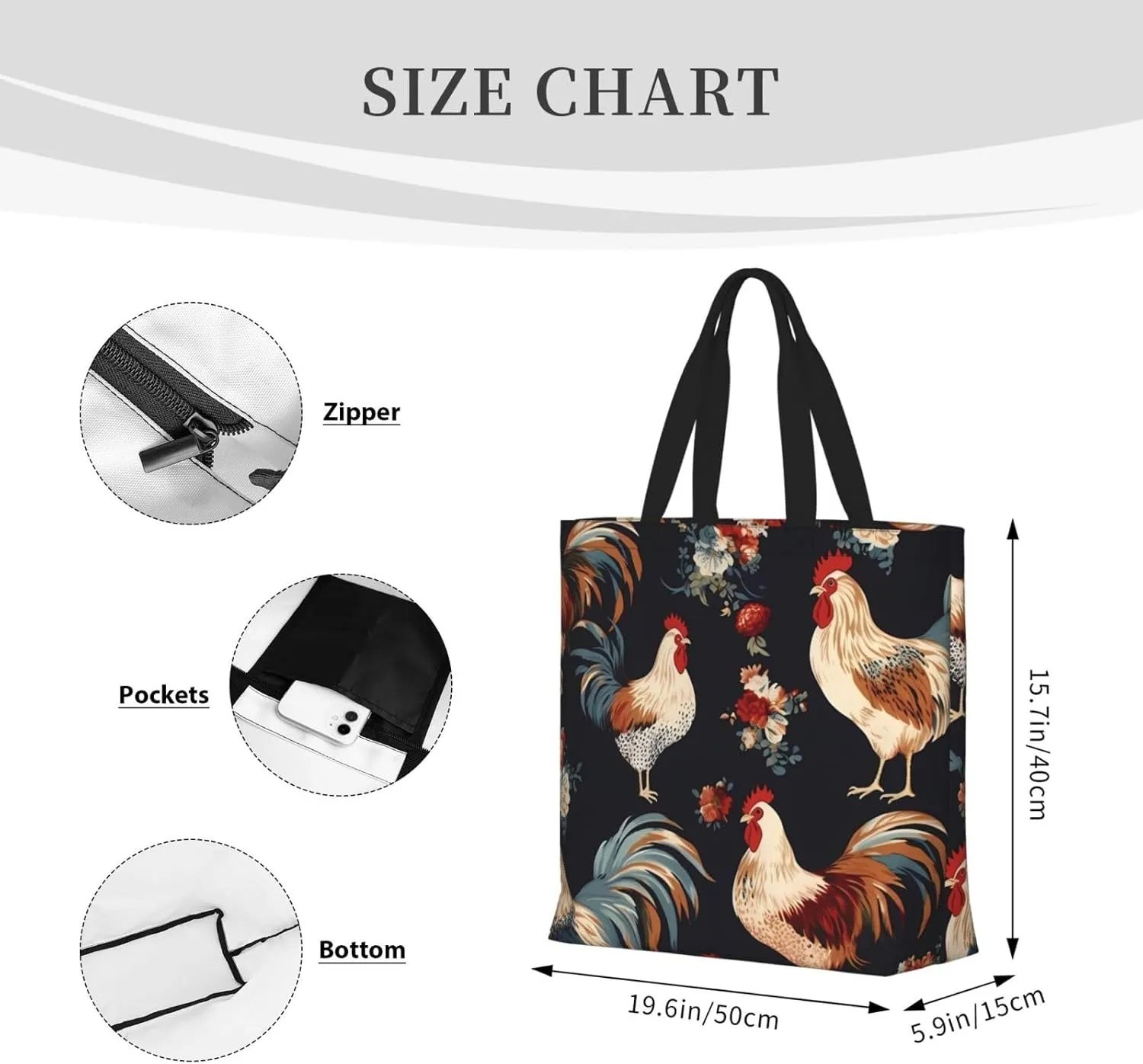 Tote Bag for Women Gay Pride Rainbow Pattern Shoulder Bag with Zipper Handbag Large Capacity Reusable Grocery Bag